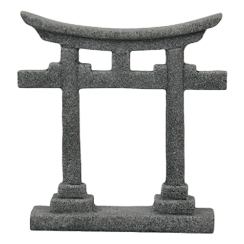 Fish Tanks Decoration Aquariums,Japanese Torii Gate Fish Tanks Decorations,Aquariums Statue Decor,Bridge Stone Ornament for Garden Home Garden Decor - size: Large