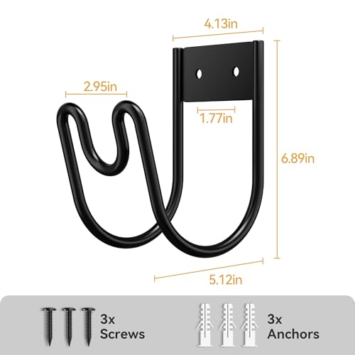 Garden Hose Holder Wall Mount - Water Hose Hanger Heavy Duty Hose Rack for Extension Cords Vacuum Hose