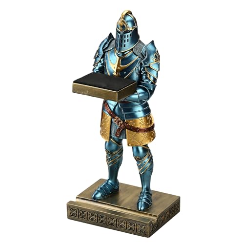 King's Guard Headphone Stand Watch Display Stand Jewelry Bracelet Necklace Holder Trays Towers Warrior Knight Mobile Phone Stand for Office & Home 12.20 Inch (Blue) - color: Blue
