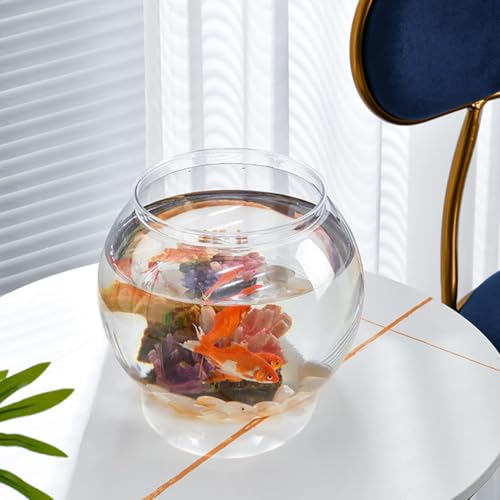 Desktop Fish Tank Globe Small Plastic Fish Bowl 3-Pack 5.90X5.90X5.11In Office Aquarium Household Decor - size: 15X15X13CM