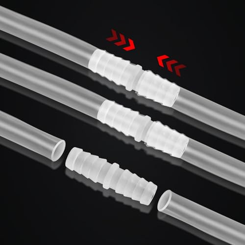 3/8" Barbed Hose Connector, 5-Pack Plastic Barb Fitting Adapter for Air, Water, Fuel Lines - Universal Tubing Mender for Aquarium, Water Pump, Irrigation Systems (3/8) - size: 3/8