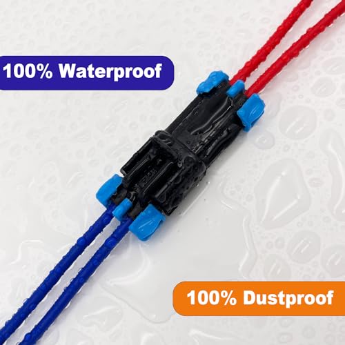 14-12 AWG 2 Pin Connector Weather Pack Connectors Kit 2 Wire Waterproof Automotive Electrical Plug Connectors Quick Connect and Disconnect (4 Set) - size: 2pin/4kit/14-12AWG