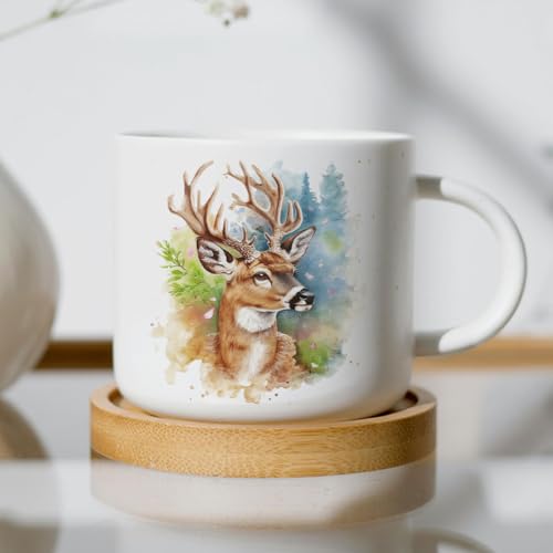 18 Pcs Deer UV DTF Cup Wraps for 16OZ Glass, 4.3 x 9.4 Inch Animals Forest UV DTF Transfer Stickers Waterproof Rub on Transfer Decals for Glass Bottle Vase Furniture Crafts - style: Deer