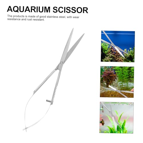 Toyvian Professional Spring Aquarium Scissors Stainless Steel Aqua-plant Trimming Tool for Aquascaping Portable Water Grass Clipper for Aquarium Maintenance