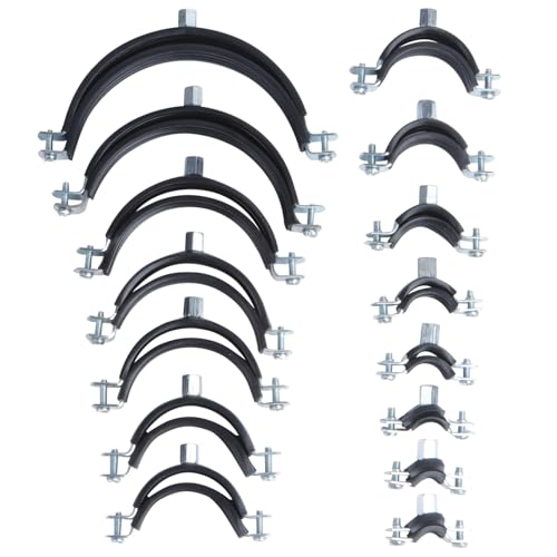 2 PCS Split Ring Pipe Hanger, Heavy Duty Adjustable Pipe Bracket Clamp with Screw & Expansion Tube, Wall Ceiling Mount Galvanized Iron Pipe Strap Supports for Pipe OD 8.5-8.7 Inch(215-220mm) - size: Fit For Pipe OD 8.5-8.7 inch (215-220mm)