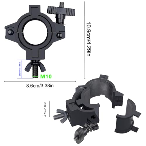 Stage Lighting Truss Clamp, Heavy Duty Mounting Hook for DJ Lights,Lighting O clamp Fit 3 Size Pipe Diameter: 25mm/1inch, 38mm/1.5inch, 50mm/2inch 1Pack Black - color: Black-1pack