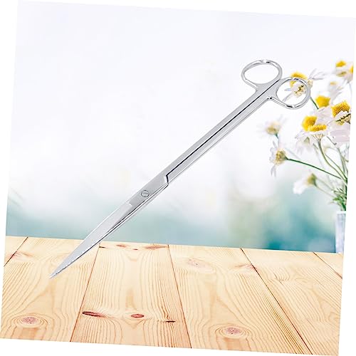 Long Handle Straight Scissors Stainless Steel Aquatic Weed Shears Heavy Duty Garden Scissors for Aquarium Plant Maintenance