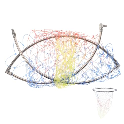 Toddmomy Replacement Fishing Landing Net Head 40cm Stainless Steel Mesh Basket 8mm Connector Portable Fish Land Mesh for Freshwater and Saltwater Fishing