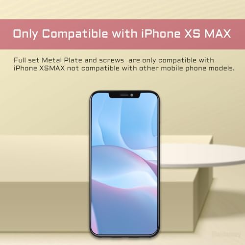 Inner Complete Screws Set and Full Internal Metal Bracket Kit Replacement for iPhone Xs MAX Plate Cover Bottom Small Screw Parts with Repair Tools Screwdriver for XSMAX