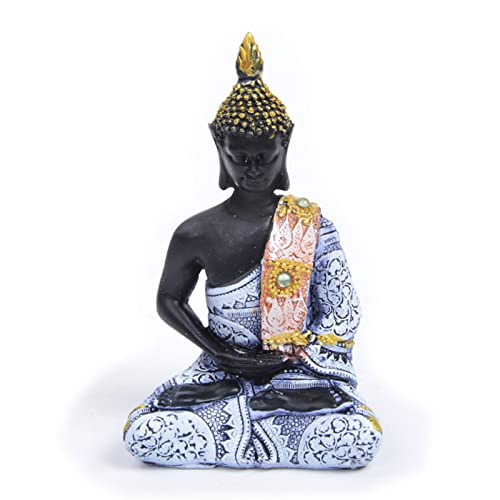 Meditation Buddha Ornament Decorations Statue Aquarium Fish Tank Reptile Turtle Spider Tanks Terrarium Thai Buddhism Sculpture Figurine Decor Pet Blue - color: Buddha Blue