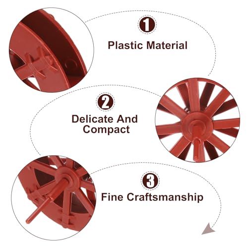 uxcell 2 Pcs Fountain Water Wheel, 2.75 Inch Desktop Fortune Statue Aquarium Wheels Decor Water Fountains Wheel Red - color: Red, size: 2.75 Inch