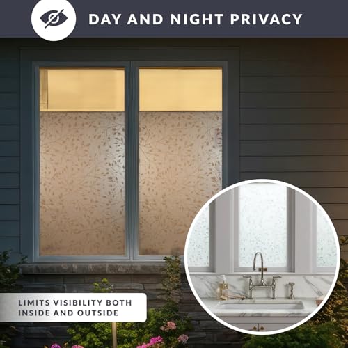 Canopy Window Privacy Film by Artscape - Decorative Privacy Frosted Glass Design, Static Cling, Day and Night Privacy, UV Protection, Easy to Apply and Removable, Made in USA - 36 x 72 Inch - color: Canopy