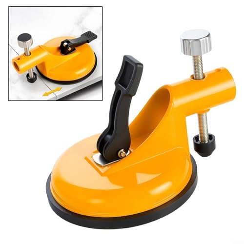 Adjustable Vacuum Suction Cups for Seam-Joining Leveling, Floor Gap Fixer Tool, 130 mm Height Setter, Stainless Steel Plate and Knob for Tile Leveling with Heavy-Duty Rubber Suction Cups (1 PCS)