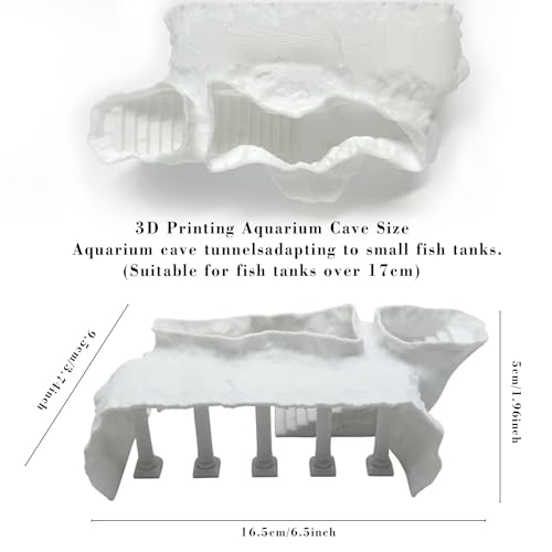 LIYAOLI Aquarium Ornaments Cave Tunnel with Viewing Ports | Fish Tank Decoration Hideout for Pleco, Shrimp & Corydoras | Substrate-Friendly Design & Sinking Base (S - Roman Columns - White) - color: S - Roman Columns - White
