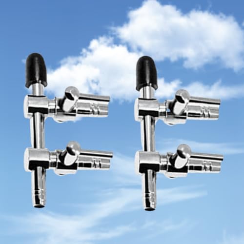 Aquarium air pump splitter, 2-Way air flow control valve,Metal stainless steel control valve for pump accessories 2Pcs