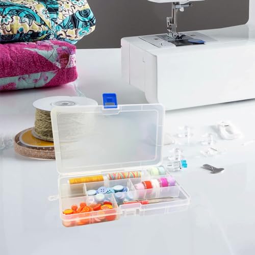 DUOFIRE Plastic Organizer Container Storage Box Adjustable Divider Removable Grid Compartment for Jewelry Beads Earring Container Tool Fishing Hook Small Accessories（15 grids，White x 2） - color: White - 15 Grids, size: 2 pack