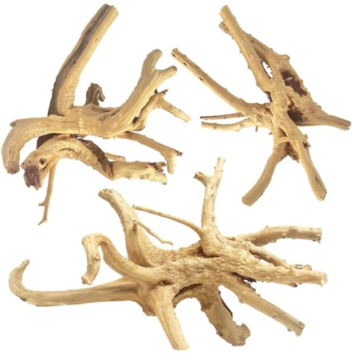 Jorewood Natural Large Spiderwood Driftwood for Aquarium Decor Rptile Fish Tank Decoration Assort Branch 7-11'' 3 Pcs - size: Spiderwood 7 to 11 Inch (Pack of 3)
