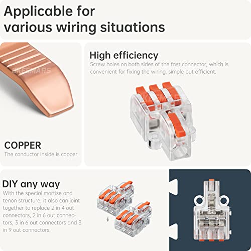 10Pcs Mini Electrical Wire Connectors, DIY Splicing into 4/6/8/9/10 Way Quick Connector Terminal Blocks (1 in 3 Out, PC) - style: 1 in 3 out, PC