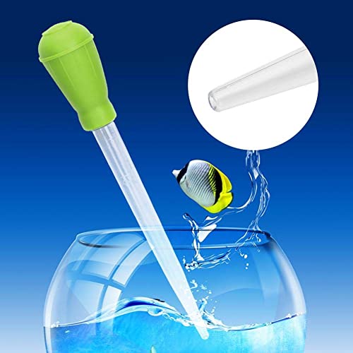 Fish Pipette Dropper Mini Manual Water Changer Aquarium Gravel Cleaner Waste Remover Changer Aquarium Dropper Pipette Feeder Water Transfer(Green) - color: Green