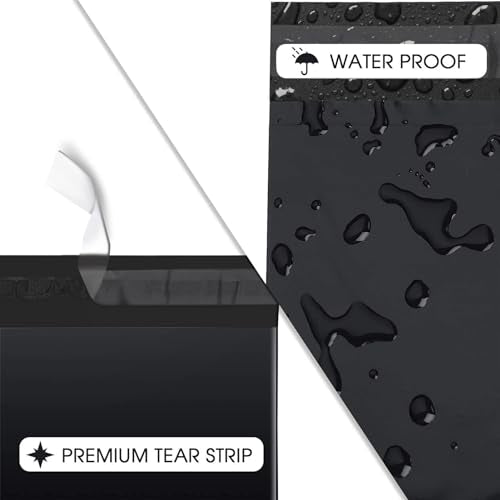 Metronic Poly Mailers 12X15.5 500 Pack, Self Seal Shipping Bags for Clothing, Waterproof and Tear-Proof Shipping Envelopes for Business, Mailers Poly Bags Packaging Bags, Black - color: Black, size: 12x15.5 500 pieces