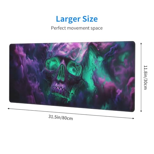 Horror Skull Mouse Pad XL Large Mousepad Non Slip Rubber Base Desk Mat for Laptop Computer Gaming 31.5" X 12" - color: Horror Skull