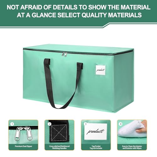 Moving Bags Heavy Duty Mint Green – Large Packing Bags for Moving, Extra Large Storage Totes with Zippers and Handles - color: Mint Green