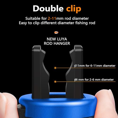 Fishing Rod Clip（Extra-Strength Version）, Wearable Fish Rod Holder， Fly Fishing Pole Holder Pole Clips Fly Fish Accessories - color: Blue