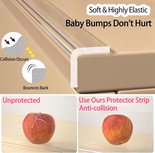 Clear Edge Protector & Corner Guards,2Pack 2in（W x 3.3FT(L), Baby Proof Corner Protectors for Furniture Table Bumper for Baby Safety, Sharp Edge Protector for Drawers, Tables, Cabinets - size: 2 PACK 2inX3.3FT
