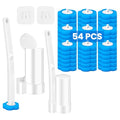 Disposable Toilet Brush, Toilet Wand Refills, Extended Handle with 54 Cleaner Refills Toilet Brush for Toilet Bowl Cleaners, Bathroom Cleaning(2-Set) - size: 2 Brush+54 Refills