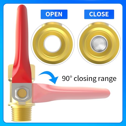 ChillWaves Brass Ball Valve, Air Compressor Ball Valve Shut Off Switch 1/4" NPT Male x 1/4" NPT Female Thread Pipe Fitting(8-PACK) - size: 1/4" MNPT x 1/4" FNPT, style: PACK OF 8
