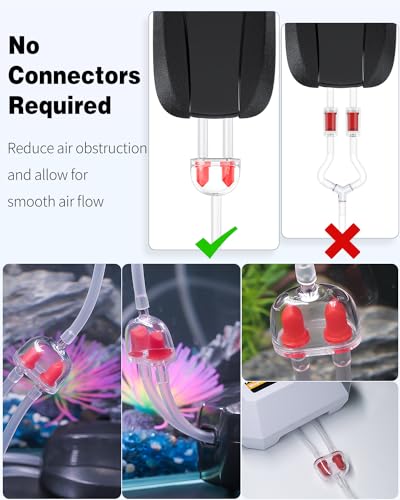 Pawfly 6 Pack Aquarium Check Valves Fish Tank Air Pump Valves Plastic 2-Way Non-Return Valves Pump Protectors for Standard 3/16 Inch Airline Tubing Fish Tank Accessories for Aeration Setup