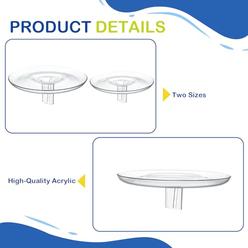 SnowTing 10 PCS Mini Floating Aquarium Plant Holder, Clear Plastic Round Simple Style Fish Tank Fixing Ring for Small & Single Flower Water Plants (OD 2.76'' and 2'')