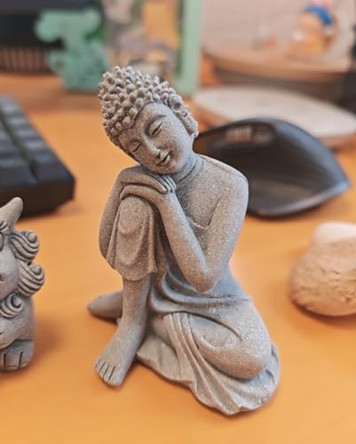 Fish Tank Decorations Set - Aquarium Buddha Statue Decorations, Plastic Plants Set, Betta Fish Tank Accessories