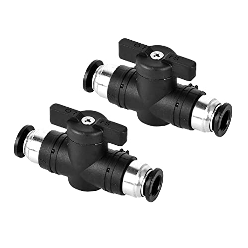 Beduan Pneumatic Ball Valve BUC, 1/2" x 1/2" OD Push to Connect Fitting Air Flow Control Valve Straight Quick Connect Union (Pack of 2) - size: 1/2" x 1/2" Tube OD(2 Pcs)