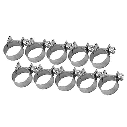 10pcs Stainless Steel Hose Clamps – Adjustable 6-20mm Fuel Line Pipe Clips for Air, Water, Silicone & Fuel Hoses (16-18Mm) - size: 16-18Mm
