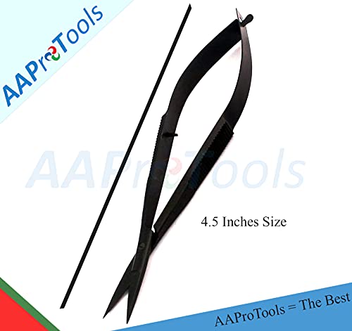 4.5" Straight Stainless Steel Squeeze Scissors Black Coated