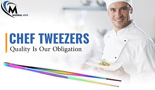 Aquarium Tweezers Stainless Steel Straight Tweezers For Fish Tank Aquatic Plants Long Handle Reptile Feeding Tongs,24 Inch Multi Rainbow Color