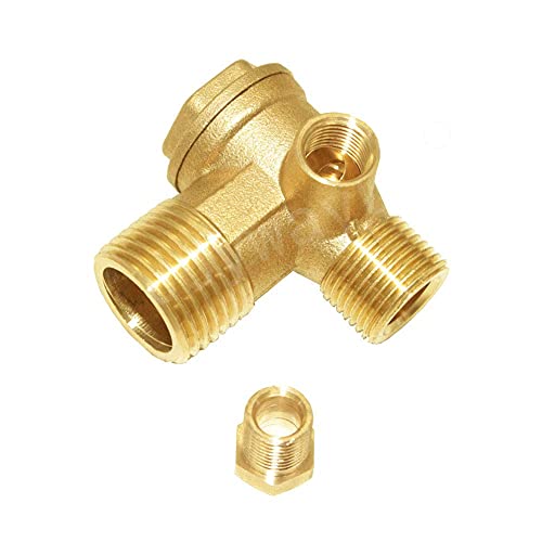 Joywayus Brass Air Compressor Check Valve Male Threaded Tube Connector G1/2"xG3/8"xM10*1 - style: style 2