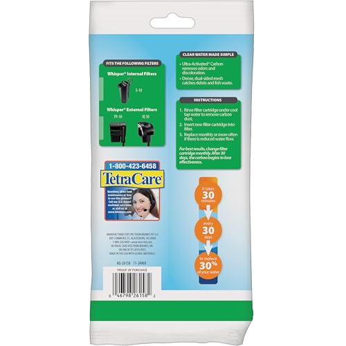 Tetra Whisper Bio-Bag Medium Filter Cartridge for Aquariums, 1 Count, Ready to Use, Fits Tetra Whisper Fish Tank Filters 5-10 Gal, PF-10, IQ 10 - size: 1 Count, style: Standard