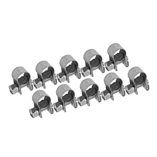 10pcs Stainless Steel Hose Clamps – Adjustable 6-20mm Fuel Line Pipe Clips for Air, Water, Silicone & Fuel Hoses (7-9Mm) - size: 7-9Mm