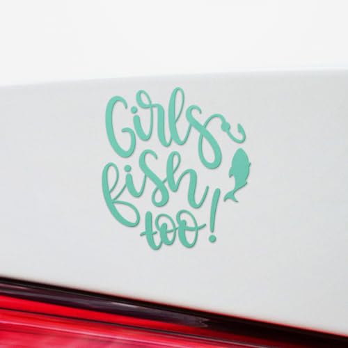 Decal Stickers of Girls Fish Too (Mint) (Set of 2) Premium Waterproof Decal Stickers for Laptop Phone Accessory Helmet Car Window Mug Tuber Cup Door Wall Decoration - BICVER1c33530MI0124 - color: Mint, size: 2.8'' x 3.1''