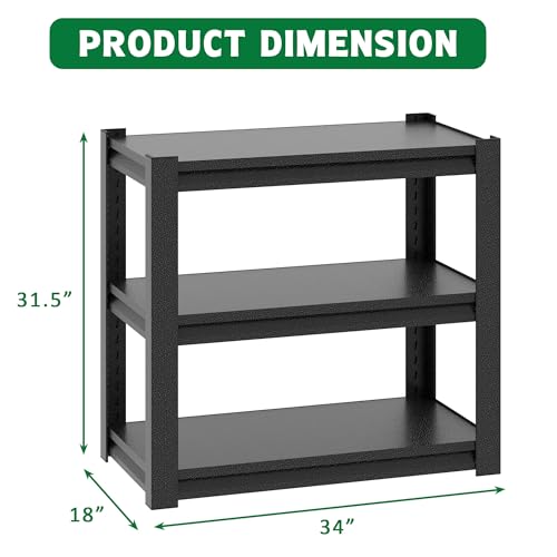 20-30 Gallon Fish Tank Stand - Metal Aquarium Stand, 34 "W x 18 "D x 31"H Adjustable Heavy Duty Reptile Tank Stand, Adjustable 3-Tier Fish Tank Rack Shelf for Home Office, Tank Not Included (Black) - color: Black