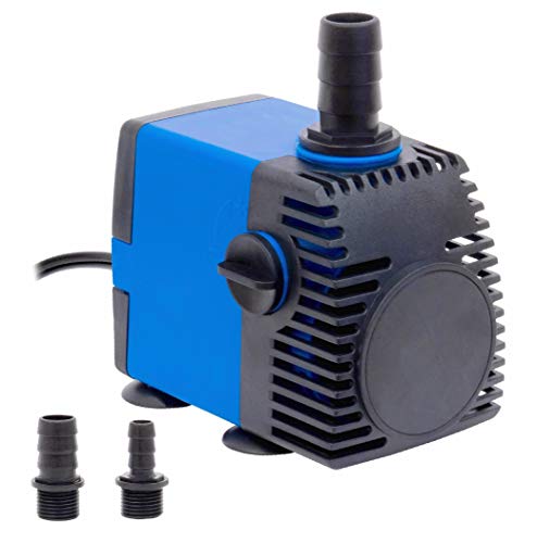 317 GPH Submersible Water Pump - Adjustable Quite Aquariums, Fountains, Hydroponics, and Pond Pump, 6.6ft Lift, 22W - 2 Pack - color: Blue; 2 Pack, size: 317 GPH