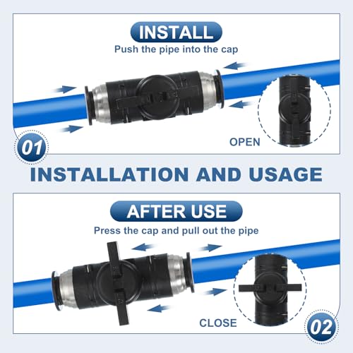 PATIKIL 14mm (11/20") Push to Connect Fittings Ball Valve, 4 Pcs 0-60 Degree BUC Air Flow Control Valve Quick Straight Connectors Air Hose Fitting for Pneumatic System Pipeline, Black - size: 14mm (11/20")