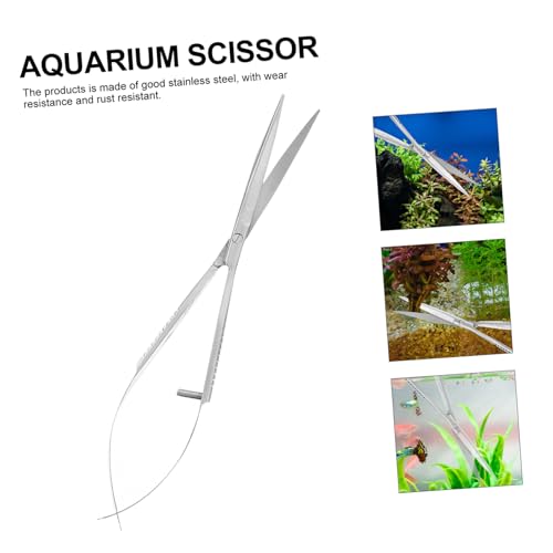 POPETPOP Stainless Steel Aquarium Scissors Portable Spring Clipper for Aquascaping Professional Plant Pruning Tool for Fish Tank Maintenance