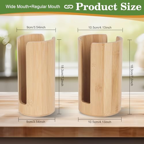 2 PCS Mason Jar Lid Organizer Vertical Mason Jar Lid Storage Bamboo Tumbler Lid Holder Cup Lid Organizer Suitable for Mason Lids/Canning Lids/Bamboo Lids Mason Jar Accessories (Wide+Regular) - size: Wide+Regular