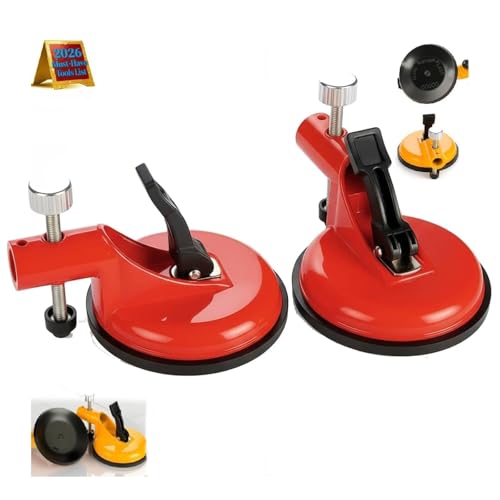 Countertop Leveling Tool, Adjustable Height Setter with Heavy-Duty Suction Cups for Granite Marble Seam Repair (Red,1)