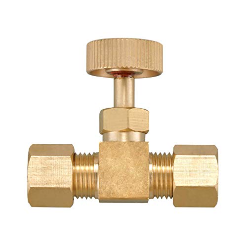 2 Pack Brass Replacement Control Needle Valve 1/4" OD Compression X 1/4" OD Compression - size: 2PCS 1/4"OD x 1/4"OD