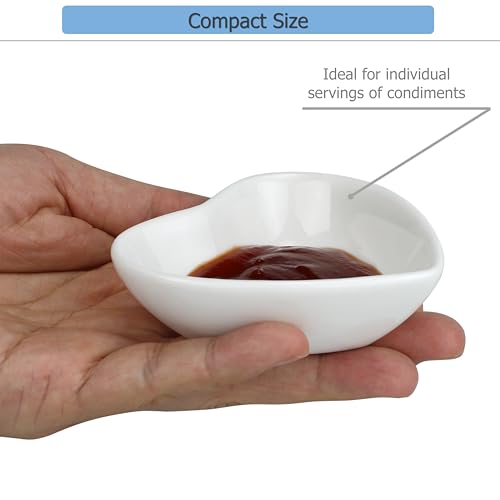 EIKS 4 Pack Ceramic Dipping Bowls Side Dishes for Serving ketchup Wasabi Condiments Appetizer Snacks (Heart-Shape) - size: Heart-Shape