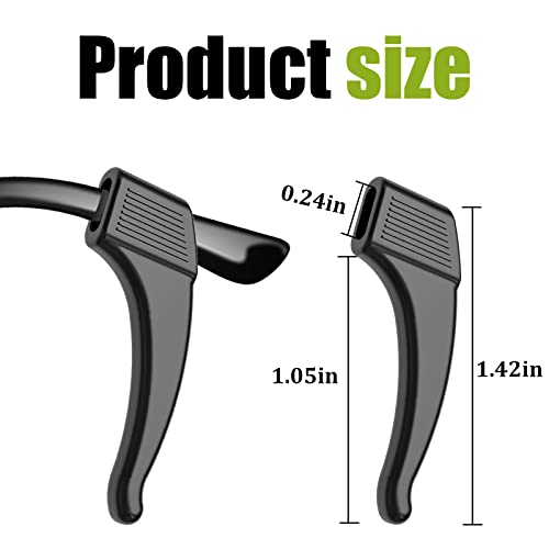 SMARTTOP 20 Pairs Anti-Slip Eyeglass Ear Grips Hook Comfortable Silicone Elastic Eyeglasses Temple Tips Sleeve Retainer-For Eyewear Sunglasses Spectacles Glasses,Sports Eyeglasses - color: Black